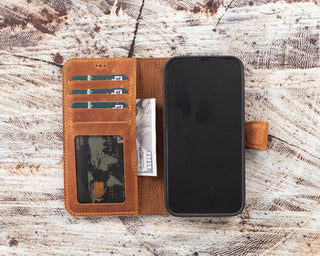 VENOULT iPhone 13 Pro 6.1" Detachable Wallet Case, RFID Protected, Wireless Charging and Car Mount Compatible, First Class Genuine Leather - VENOULT