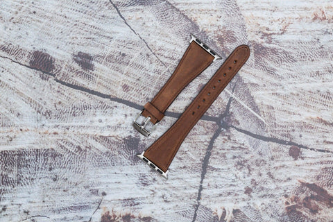 Slim Apple Watch Band for Women 40mm, 41mm, 44mm, 45mm, Vintage Brown - VENOULT