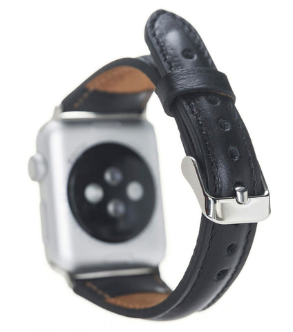 Slim Apple Watch Band for Women 40mm, 41mm, 44mm, 45mm, Rustic Black - VENOULT