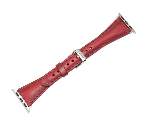 Slim Apple Watch Band for Women 40mm, 41mm, 44mm, 45mm, Currant Red - VENOULT
