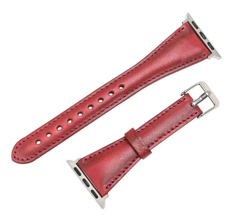 Slim Apple Watch Band for Women 40mm, 41mm, 44mm, 45mm, Currant Red - VENOULT