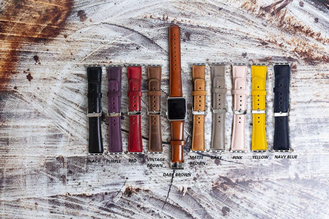 Chestnut Brown Apple Watch Band 45mm, 44mm, 41mm, 40mm for All Series - VENOULT