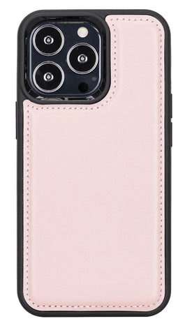 iPhone 13 Pro Slim Leather Case, (Nude Pink) - VENOULT