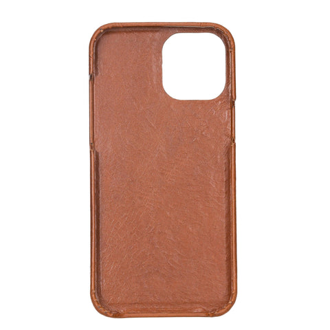 iPhone 13 Mini Slim Leather Case, (Chestnut Brown) - VENOULT