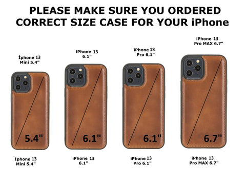iPhone 13 Pro Slim Leather Case, (Chestnut Brown) - VENOULT